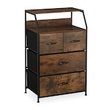 thumbnail of Relaxdays Kommode Industrial, HBT: 96,5 x 60 x 41,5 cm, Stoff, Metall, Holzoptik, 4 Schubladen, Sideboard, braun/schwarz