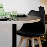 thumbnail of Restootab - Tischplatte Ø70 Dekor schwarz Kanten in Holzoptik