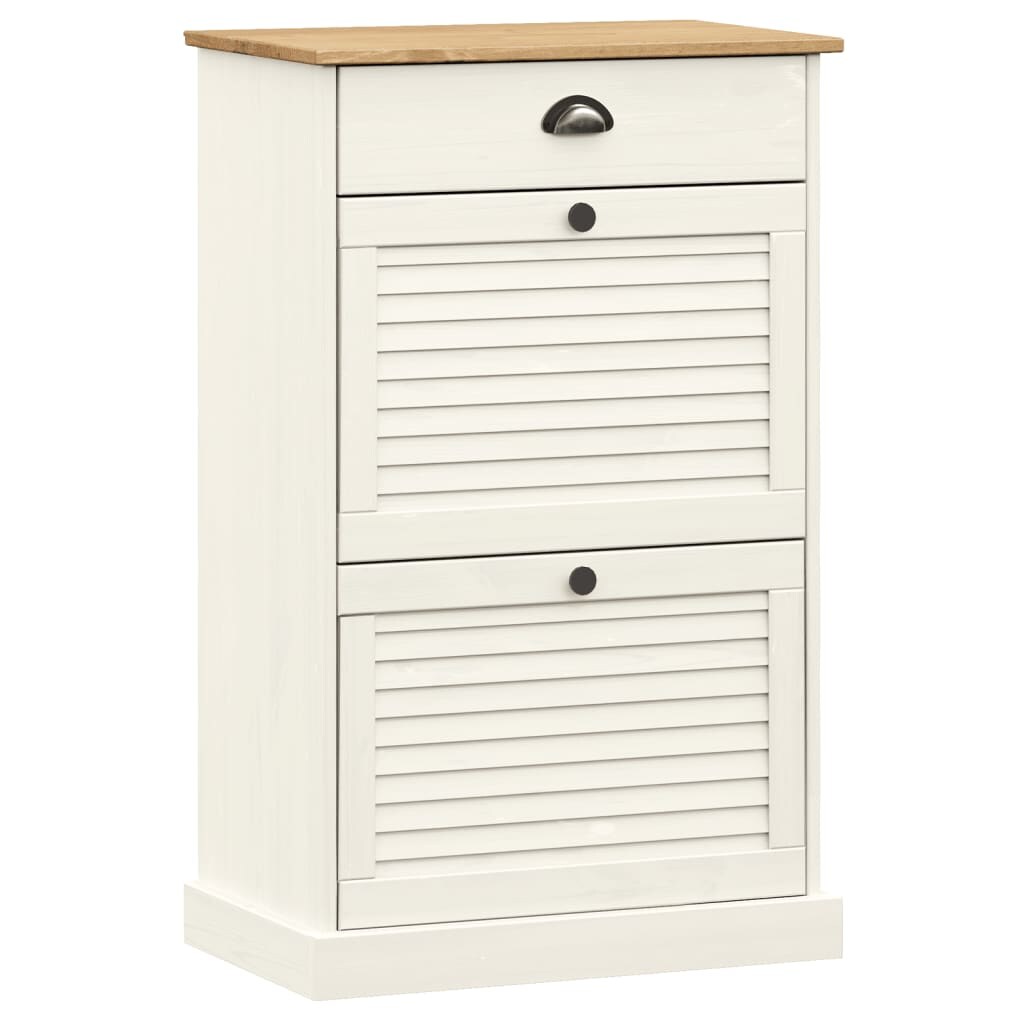Helloshop26 - Armoire à chaussures range chaussures rangement meuble entrée couloir salon 60 x 35 x 96 cm bois massif de pin blanc 02_0022112
