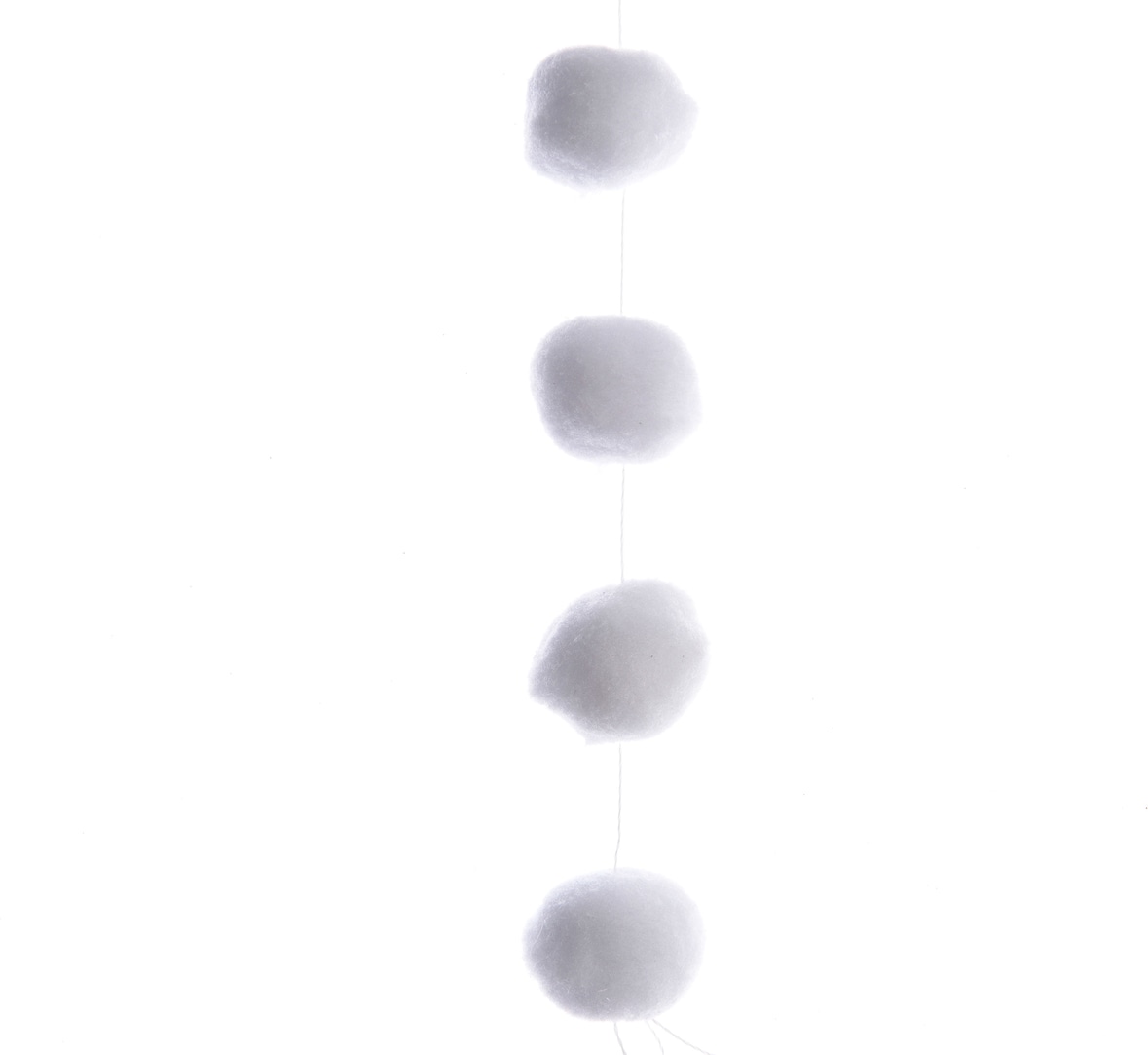 Schnee Girlande 4cm x 1,8m Schneegirlande mit Wattebällchen Winterdeko Weihnachtsdeko Schneedeko Partydeko Dekogirlande Schneebälle Deko weiß