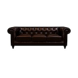 thumbnail of Chesterfield Bank - 3 Zits - Mokka Donker Bruin - Leer - Sofa - Bankstel - Chesterfield
