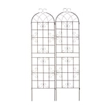 thumbnail of Relaxdays Rankgitter Metall, 2er Set, Rankhilfe für Kletterpflanzen, zum Stecken, Rankspalier HxBxT: 220x52x2 cm, braun