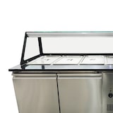 thumbnail of Skyrainbow SNACK-Line bain-marie toonbank 4xGN1/1,graniet Star Galaxy zwart, 153x82x85,5 glazen bovenbouw helder glas zwarte rand,zonder schap,H=396mm