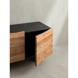 thumbnail of Sideboard Akazie Massivholz 180x75x45 cm Anrichte Schwarz mit Baumkante, Kommode mit Türen, Kommodenschrank Flurschrank Modern, Standschrank
