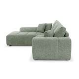thumbnail of Canapé d'angle avec méridienne gauche en tissu 3 places vert