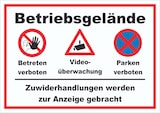 thumbnail of Schild Betriebsgelände Betreten Video Parken A1 (594x841mm)