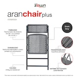 thumbnail of Set de 4 sillas plegables ultraligeras de color gris modelo Aran Chair New Zown Classic