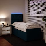 thumbnail of vidaXL Boxspringbett mit Matratze Blau 80x200 cm Samt