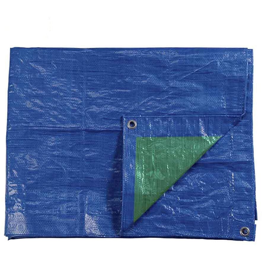 Markise 4 x 6 m, doppelseitig, blau/grün, Metallösen, Dichte 90 g/m2, Edm