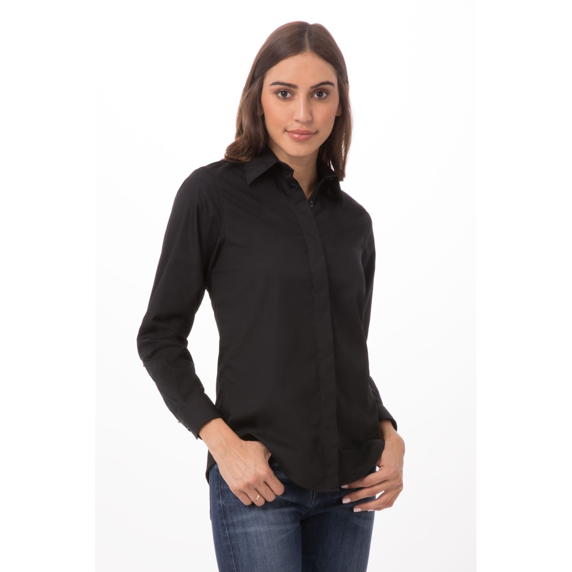 Chef Works® Damenbluse Basic ESSENTIAL, Balck, Größe S