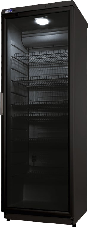 Glastürkühlschrank CD 350 schwarz - Türanschlag links