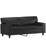 thumbnail of vidaXL 2-Sitzer-Sofa mit Zierkissen Schwarz 140 cm Kunstleder