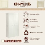 thumbnail of Tontarelli armadio simplex alto con vano portascope più 2 vani bassi e 1 vano alto bianco panna in polipropilene 79X43XH164CM