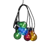 thumbnail of Konstsmide LED Biergartenkette, bunt, 10 bunte Birnen / 80 warm weiße Dioden, 24V Außentrafo, schwarzes Kabel