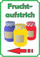 thumbnail of Fruchtaufstrich Marmelade Schild Hochkant mit Pfeil links A2 (420x594mm)