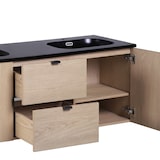 thumbnail of Meuble double vasque 140cm chêne STUDIO suspendu