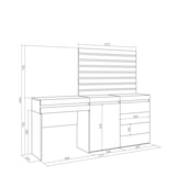 thumbnail of Frisiertisch, Schminktisch, Ablage, 177x35x145 cm, Mit Schublade, Kommode, Dekorative Paneele, Moderner Stil, Weiß _ 453_14