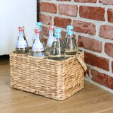 thumbnail of HMF Flaschenträger für 6 Flaschen, Flaschenkorb geflochten aus nachhaltiger Wasserhyazinthe, 32 x 22 x 18 cm