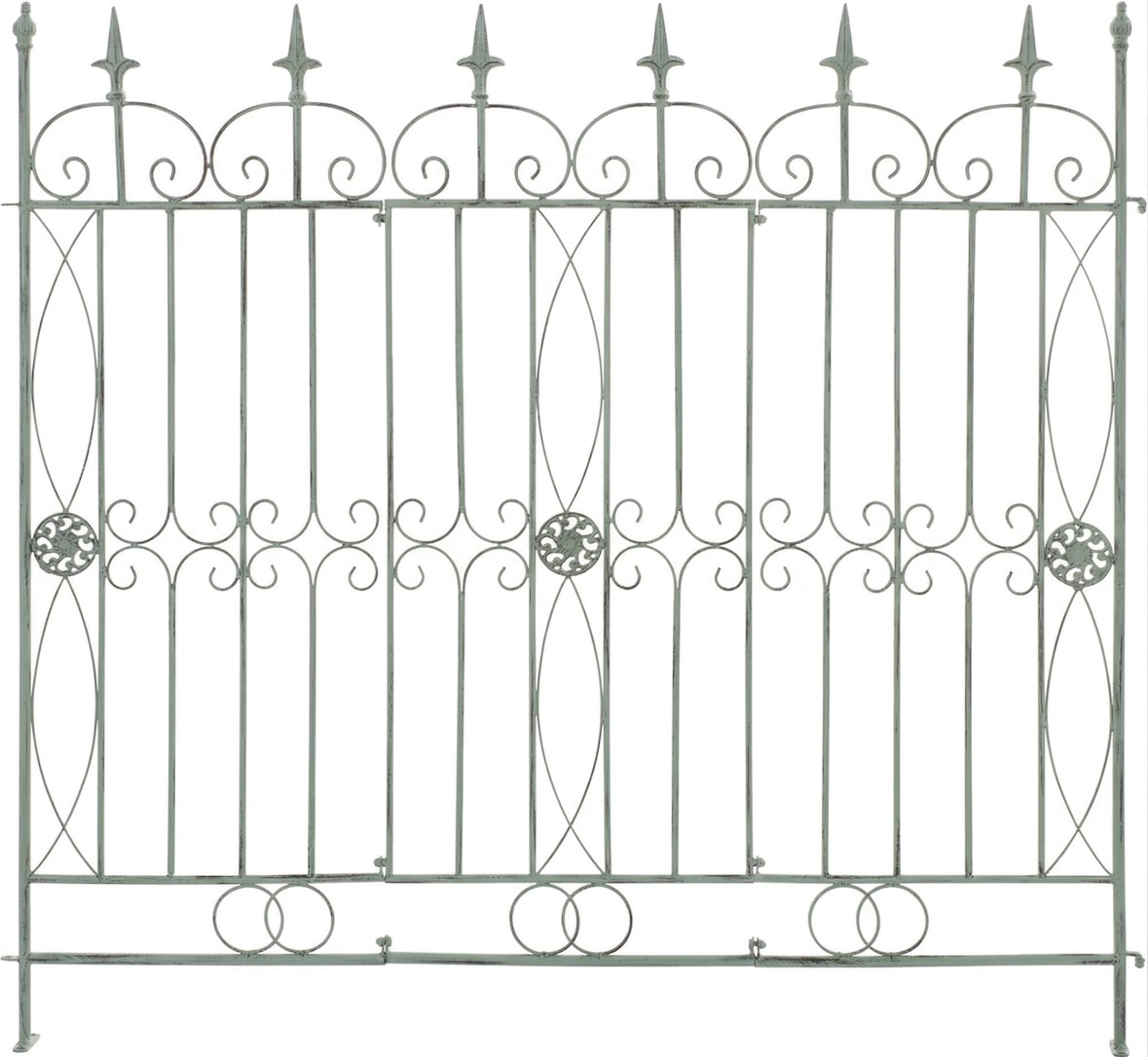 CLP Gartenzaun Mangold Metall HBT: 116x124x1 cm antik-grün