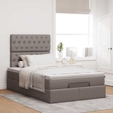 thumbnail of vidaXL Ottoman-Bett mit Matratze & LEDs Taupe 120x190 cm Stoff