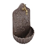 thumbnail of Relaxdays Wandbrunnen, mit Wasserhahn, Waschbecken Garten, Gusseisen, HxBxT: 40 x 24 x 15 cm, antikes Design, braun