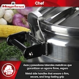thumbnail of Magefesa Chef - Olla Express Profesional de 15 Litros, Fabricada en Aluminio, Apta para Gas, Vitrocerámica y Eléctrica, 3 Sistemas de Seguridad