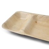 thumbnail of BIOZOYG 200 Stück Einwegteller Menüschale 24x15cm, Palmblatt Geschirr, Palmblatt Teller, rechteckige Menüteller mit 2 Kammern, biologisch abbaubar