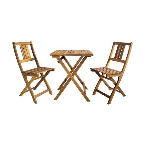 Bistro Set Gartenmöbel 3tlg. klappbar aus Akazienholz Balkon Set Sitzgruppe Holz