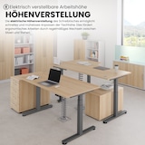 thumbnail of bümö elektrisch höhenverstellbarer Schreibtisch 160x80 cm in Eiche, Gestell silber - Schreibtisch höhenverstellbar elektrisch mit Memory-Steuerung,