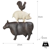 thumbnail of Moritz Deko-Figur Kuh Schwein und Hahn stehen aufeinander aus Polyresin Dekorations Idee Standdeko Tierwelt Statue Skulptur