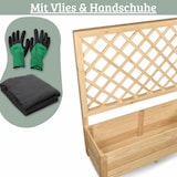 thumbnail of Pflanzkasten mit Rankgitter THIO Inkl. Vlies & Handschuhe, Hochbeet mit Rankhilfe Blumenkasten für Kletterpflanzen hängende Körbe, 98cm Breit