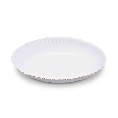 400 Pappteller rund FF Ø 22 x 2,5 cm weiß – Imbissteller, Kuchenteller