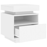 thumbnail of Armoires de chevet avec lumières LED 2 pcs blanc 40x39x48,5 cm – Modèle Rosée
