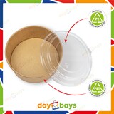 thumbnail of DayBays 25 Stk. Salatschalen 1100 ml Salatbox Kombi 184x161x56 mm mit Deckel Kraft Braun Rund