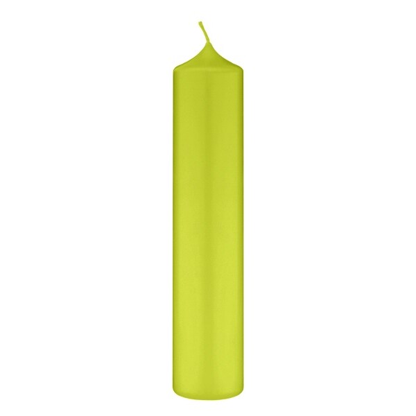 Altarkerzen, Kaminkerzen Lime Grün 200 x Ø 60 mm, 4 Stück, Kerzen mit Dornbohrung in RAL Kerzengüte Qualität