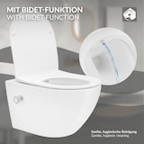 thumbnail of ECD Germany Dusch-WC Weiß lang Keramik – spülrandlos, Bidet-Funktion, WC-Sitz Softclose abnehmbar, Tiefspüler Wand-WC