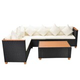 thumbnail of vidaXL 4-tlg. Garten-Lounge-Set mit Auflagen Poly Rattan Schwarz