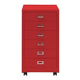 thumbnail of Roll container HWC-L49, cassettiera in acciaio schedario, metallo 75x40x41cm 6 cassetti ~ rosso