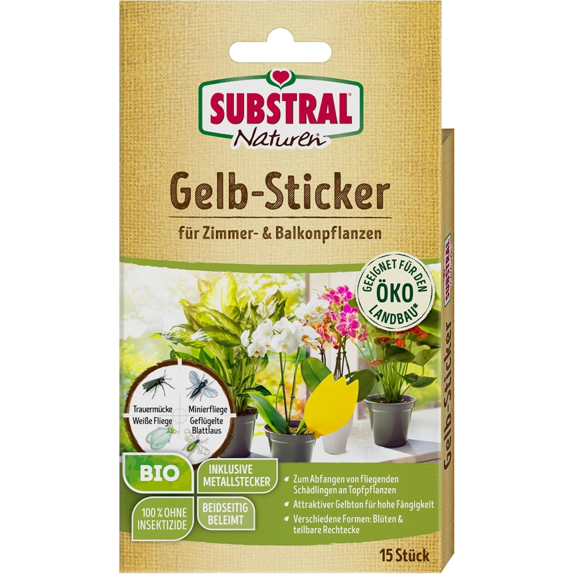 Substral Naturen Bio Gelbstecker insektizidfreie Leimfallen  15 Stück