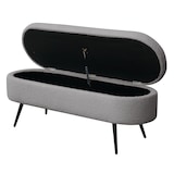 thumbnail of SVITA IVY Sitzbank mit Teddystoff Ottomane Sitzhocker mit Stauraum Sitztruhe Polsterbank mit Aufbewahrung Garderobenbank Moderne Sitzbank Grau