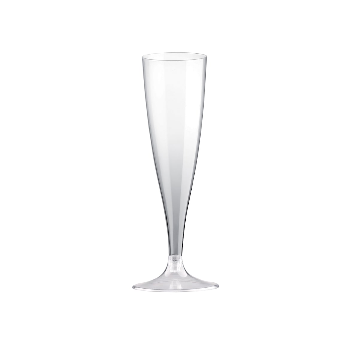 Goldplast Flute Trasparente 140cc (Tacca: 100cc) in Polistirolo - Set di 20 pezzi. Bicchieri Riutilizzabili e Riciclabili.