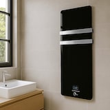 thumbnail of Elektrischer Glas-Wandhandtuchtrockner Omiros Sannover 850 W Schwarz