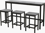 thumbnail of Bartisch Set mit 3 Hockern Grau 148x40x90 cm, MDF Metall, moderner langer Küchentisch platzsparend, einfache Montage