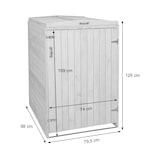 thumbnail of XL 1er-/2er-Mülltonnenverkleidung | HxBxT 126x79,5x98 cm | Grau-Weiß | Mülltonnenbox Mülltonnenabdeckung Holz MVG
