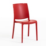 thumbnail of Conjunto de 4 Cadeiras em resina com fibra de vidro empilháveis para exterior e jardim, bar, restaurante e cozinha, design moderno-Carmen-Vermelho
