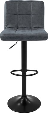 thumbnail of Barhocker 2er Set Anthrazit Kunstlederbezug mit Rückenlehne und Fußstütze höhenverstellbar 63-83cm
