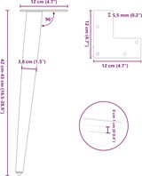 thumbnail of Helloshop26 - Set mit 4 verstellbaren konischen Couchtischbeinen 42 x 42 cm modernes Design anthrazitfarbener Stahl 02_0056811