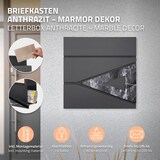 thumbnail of ECD Germany Standbriefkasten Edelstahl, mit Pfosten & Zeitungsfach, Postkasten Anthrazit Schwarz Marmoroptik, Stahl pulverbeschichtet