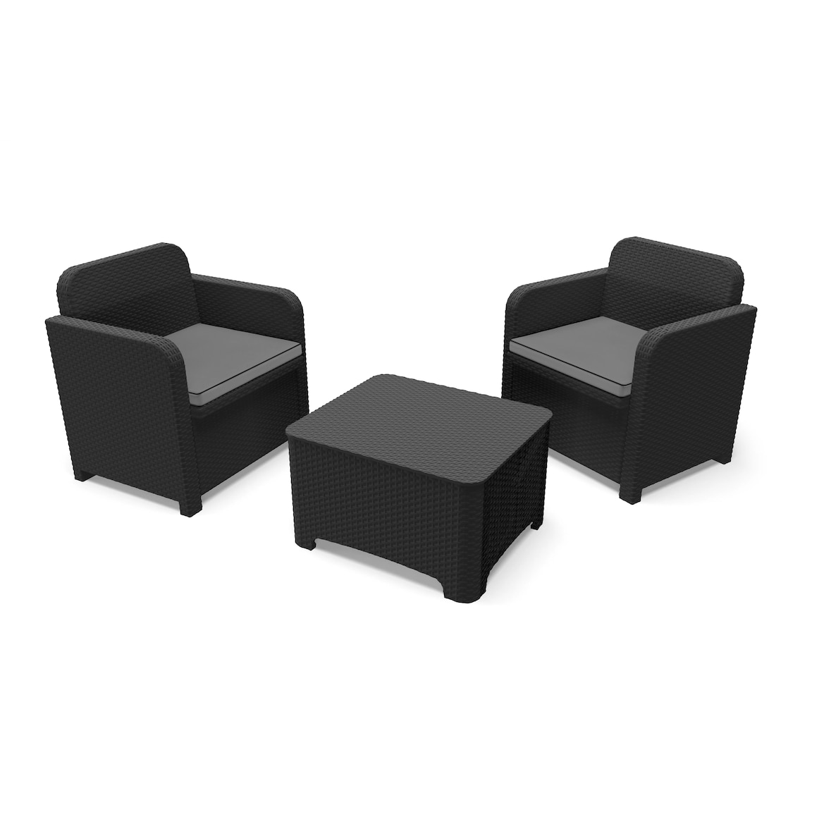 Loa ökologische Polymer-Sofa-Set (Greenpol), 2 Plätze. Farbe Anthrazit