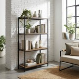 thumbnail of Libreria Industriale 4 Ripiani Scaffale Mobile Legno 60x30x120 cm
